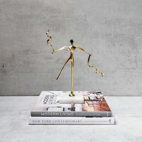 Golden Ballet of Silk Brass Sculpture