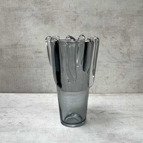 Leandra Smoky Opulent Glass Vase (Large)