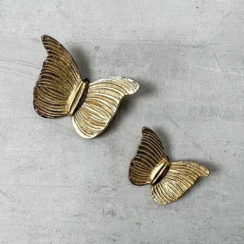 Alexandra Metal Butterfly Wall Sculpture (Gold) - Set of 2