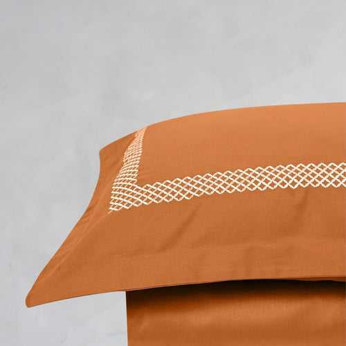 Waffle Copper Gold Cotton Sateen Bed Sheet by Veda Homes