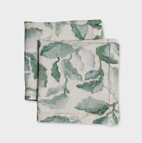 Cascade Teal Linen Table Napkin (Set of 2) by Sanctuary Living
