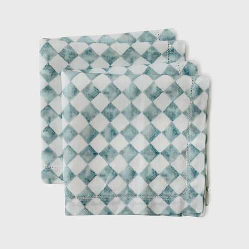 Checker Blue Table Napkin (Set of 2) by Sanctuary Living