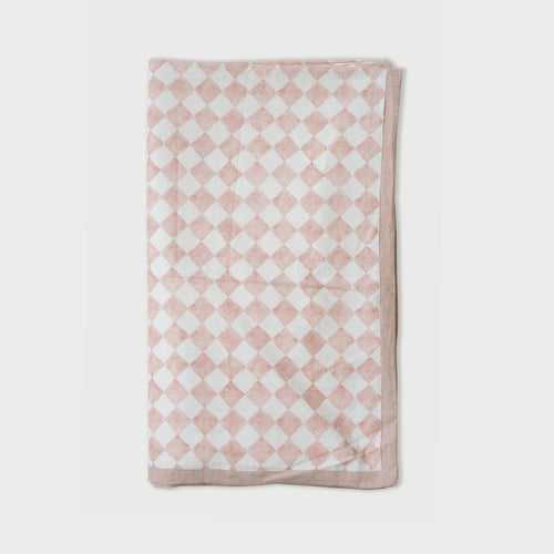 Checker Blush Linen Bedspread by Sanctuary Living