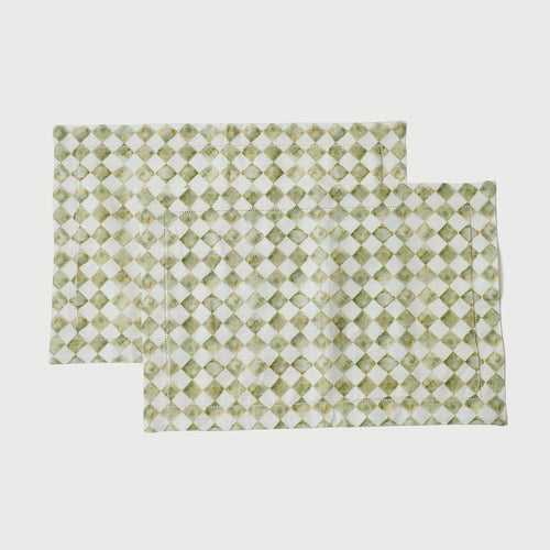 Checker Green Table Mat (Set of 2) by Sanctuary Living
