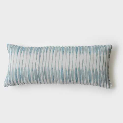Ripple Blue Lumbar Linen Cushion Cover by Sanctuary Living