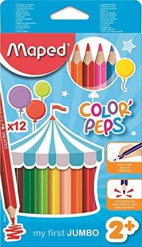 MAPED 834010 COLOR PEPS JUMBO SIZE COLOR PENCIL 12 SHADES