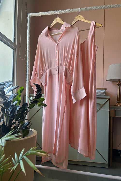 Peach Solid Jacket Set (Set of Two)
