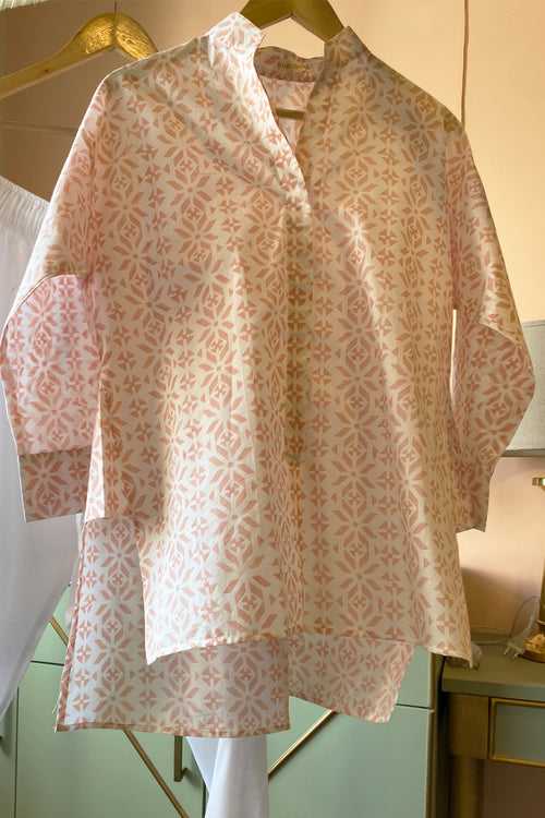 Peach Geometric Cotton (Shirt only)