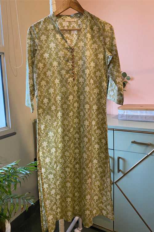 Green Floral Cotton Tunic