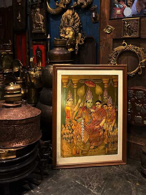 Rama Pattabhishekam Oleograph by Raja Ravi Varma (Embellished)