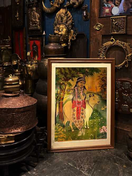 Murlidhar Oleograph by Raja Ravi Varma (Embellished)