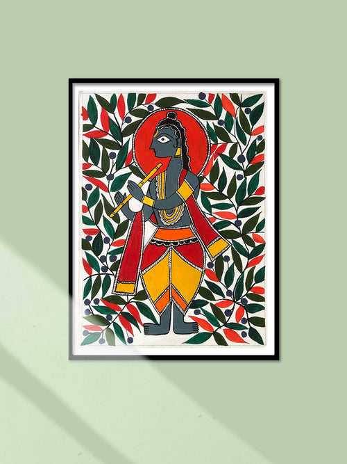 Shri Krishna in Madhubani by Izhar Ansari