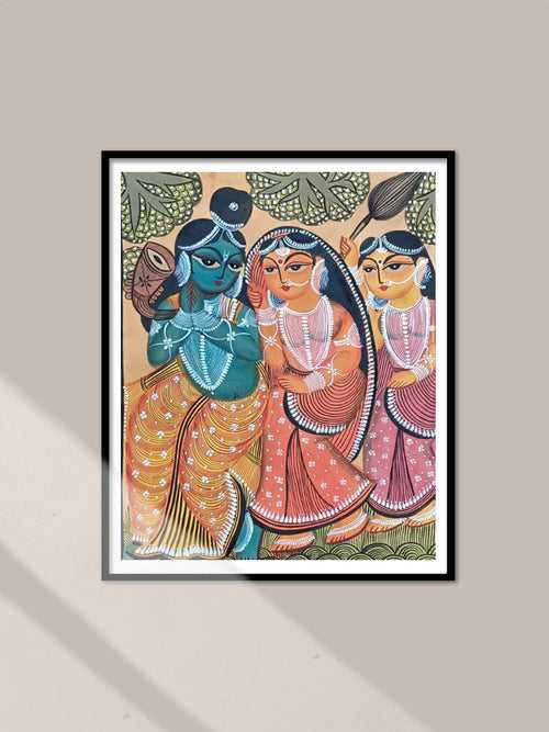 Krishna and Radha in Kalighat by Hasir Chitrakar