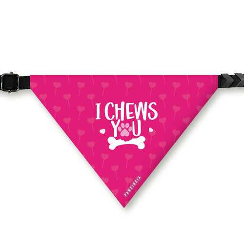 PawsIndia Pet Bandana - Valentines Edition I Chews You