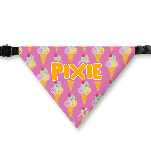 PawsIndia Customized Pet Bandana - Ice Cream Print