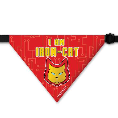 PawsIndia Cat Bandana - I Am Iron Cat