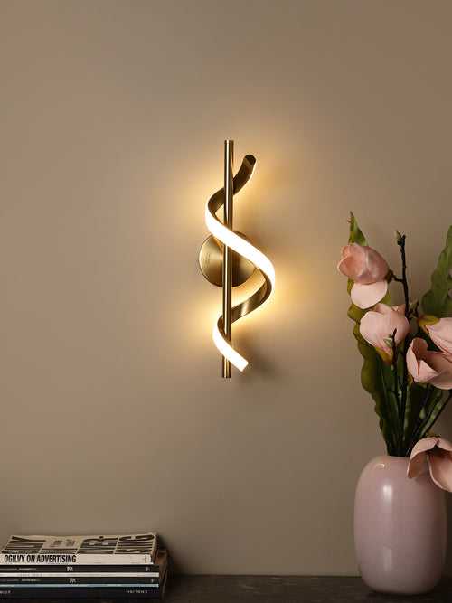 Spiral Gold LED Wall Light