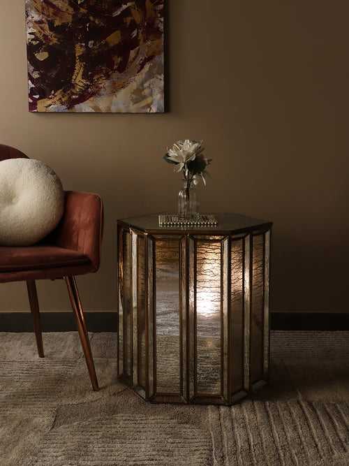 Collin B Side Table with Inbuilt LED Floor Lamp