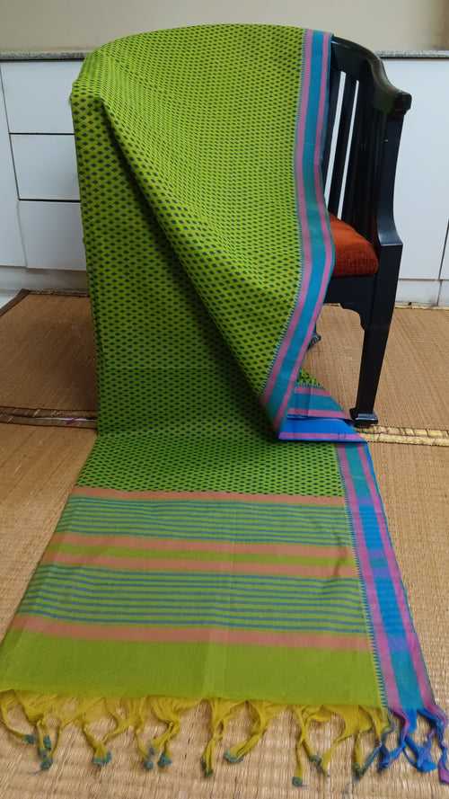 Green-daily-wear-cotton-saree (DW-66)
