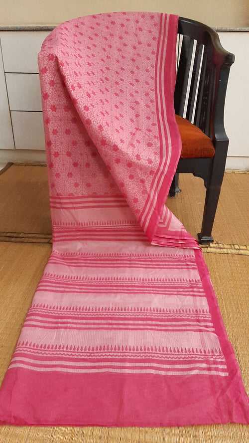 Pink printed light weight kota saree (CKT-2171)