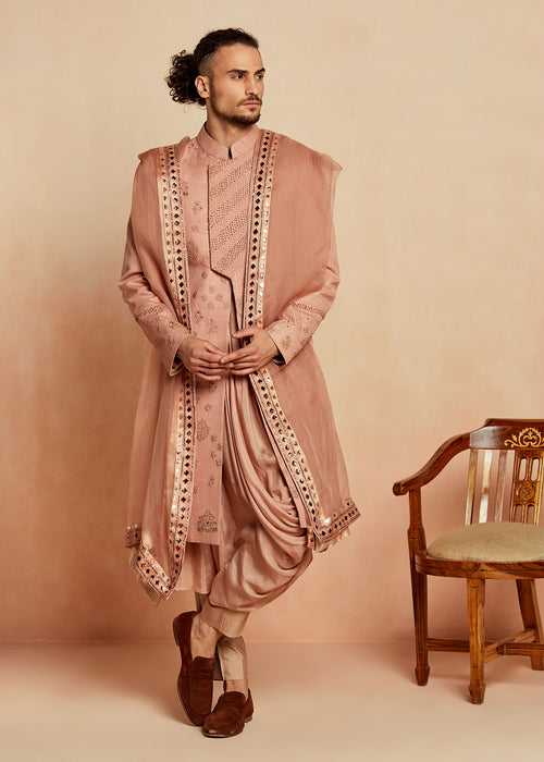 LINEAGE SHERWANI IN DUSTY PINK