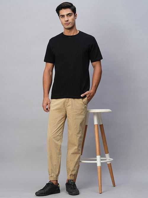 Men's Khaki Cotton Jogger Pant