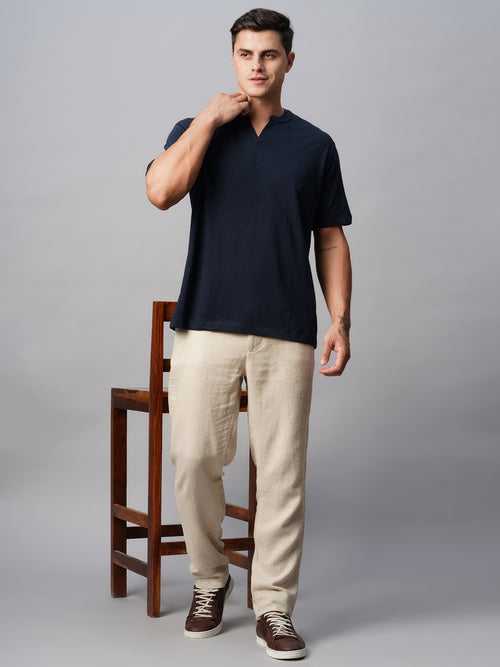 Men's Cotton Navy Regular Fit Tshirt