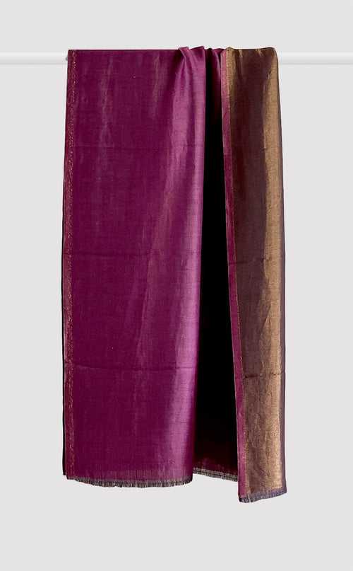 Zari Reversible Stole - Midnight Purple