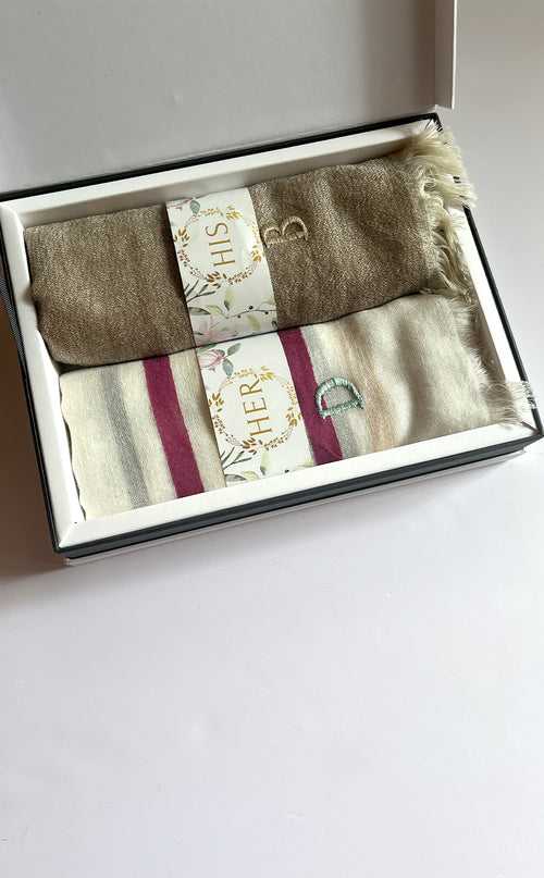 Personalised Two Tone Linen Set