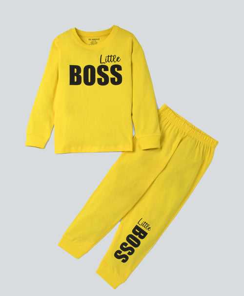 Little Boss Full Sleeves T-Shirt & Pants Set