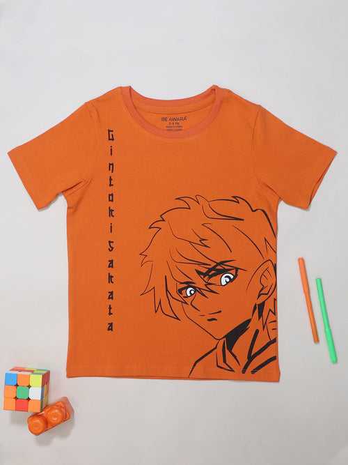 Anime Boy Kids Half Sleeves Round Neck T- Shirt