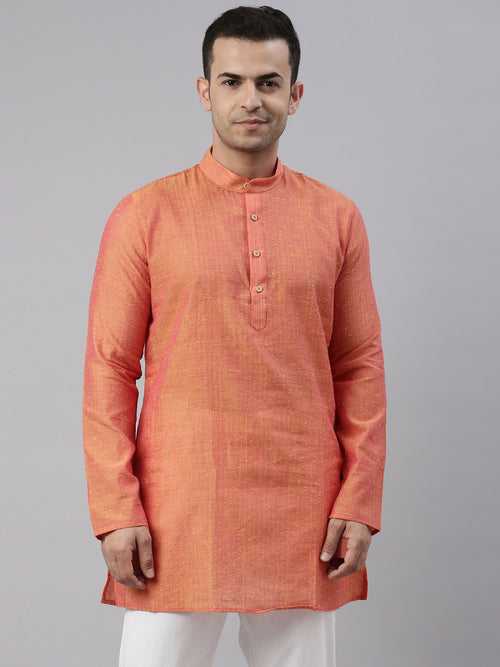 Tattva Peach colour Straight Short Kurta