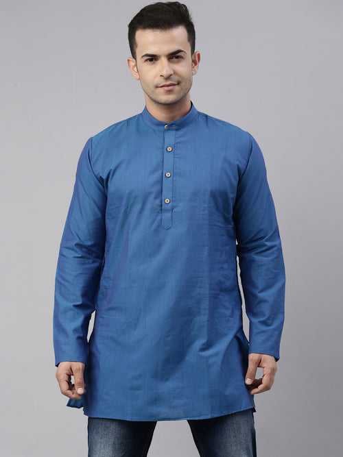 Tattva Blue colour Cotton Straight Cotton Kurta