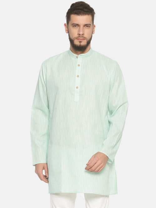 Mint Green Solid Straight Short Kurta