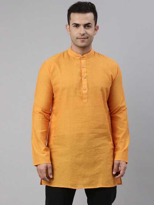 Tattva Orange colour Straight Short Kurta