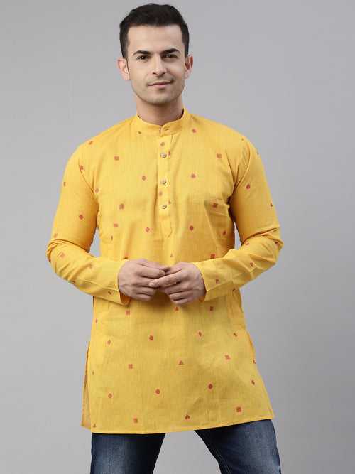 Tattva Yellow colour Cotton Straight Cotton Kurta