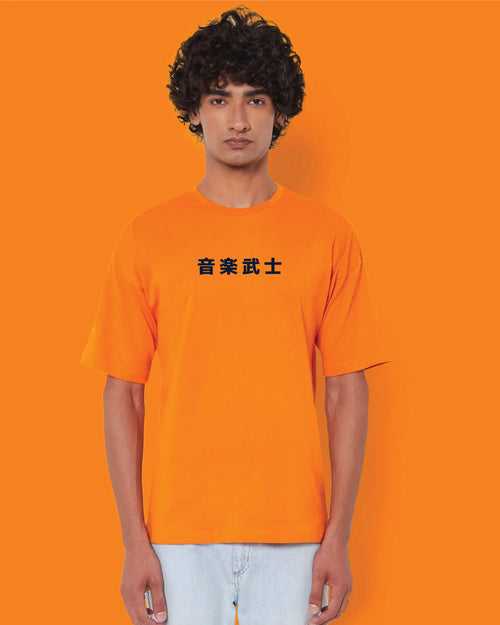 DJ Samurai Drop Shoulder Crew: Orange