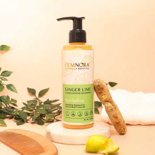 Femnora Ginger Lime Conditioning Shampoo - For Oily Hair - Sulphate & Paraben Free