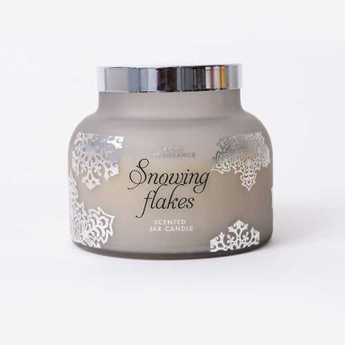 Silver Snowflake Candy Jar Candle