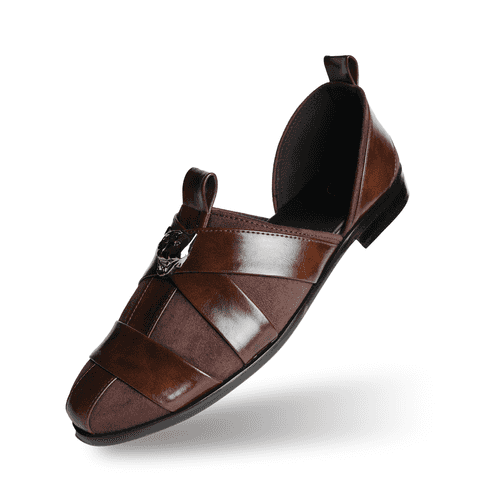 Monkstory Criss Cross Slip-On Sandal - Brown