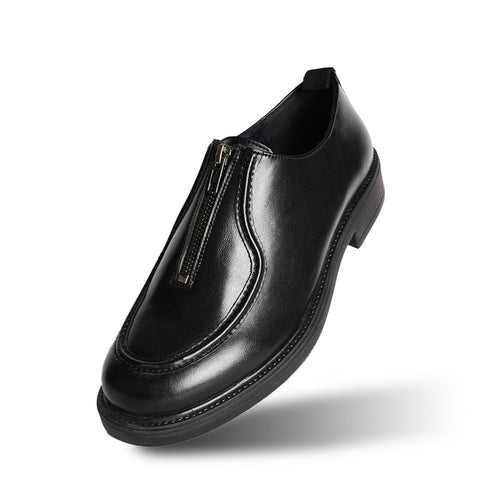 Monkstory Cosmopolitan Zip-Up Loafers  - Black