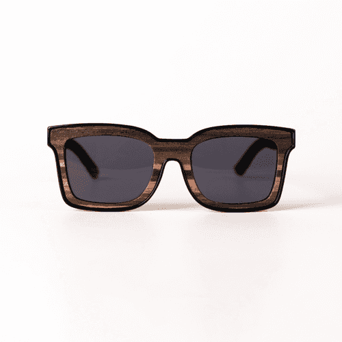 MonkStory Woody Wood+Acetate Unisex Sunglasses - Black Lens