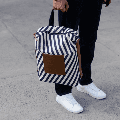 Forth Goods Latitude Striped Backpack - White