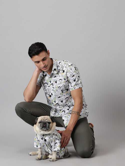 Comic Burst Human & Dog Shirt Combo
