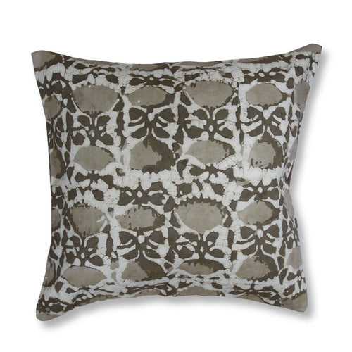 Handblocked Cotton Cushion (Brown)