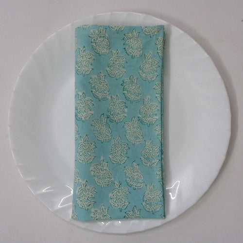 Handblock Napkin Set of 4 (sea green)