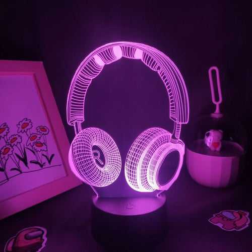 3D Acrylic Headphone Lamp