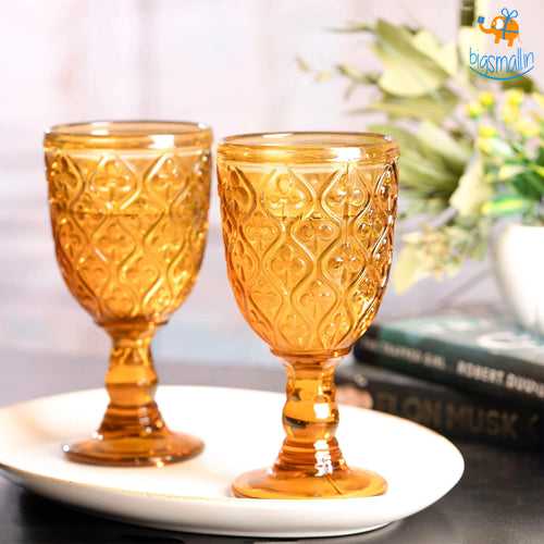 Amber Stem Glass - Set of 6