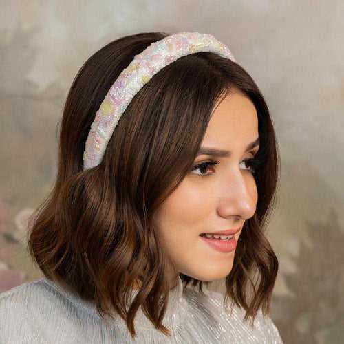Floral Puff Hair Band - Pastel