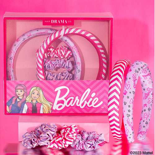 Barbie Kids Everyday Basics Gift Box with 2 Satin Puff Hair Bands & 3 Satin Scrunchies